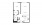 TN-A17 - 1 bedroom floorplan layout with 1 bath and 773 square feet.